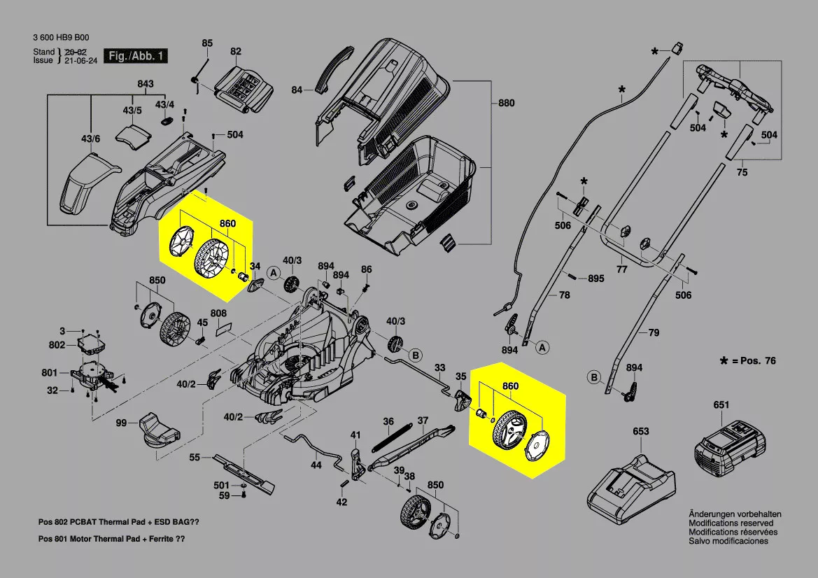 Roue arrière tondeuse Bosch réf. F 016 F05 627